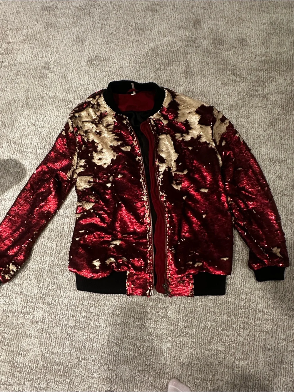 Free people sequined bomber like new !